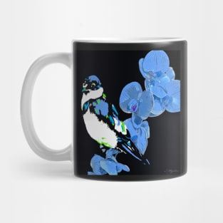 MIDNIGHT BLUE ORCHID AND BIRD Mug